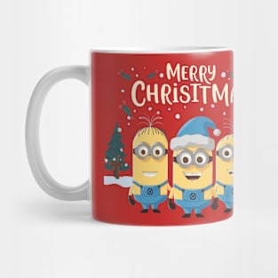 minions wishing merry chirstmas Mug